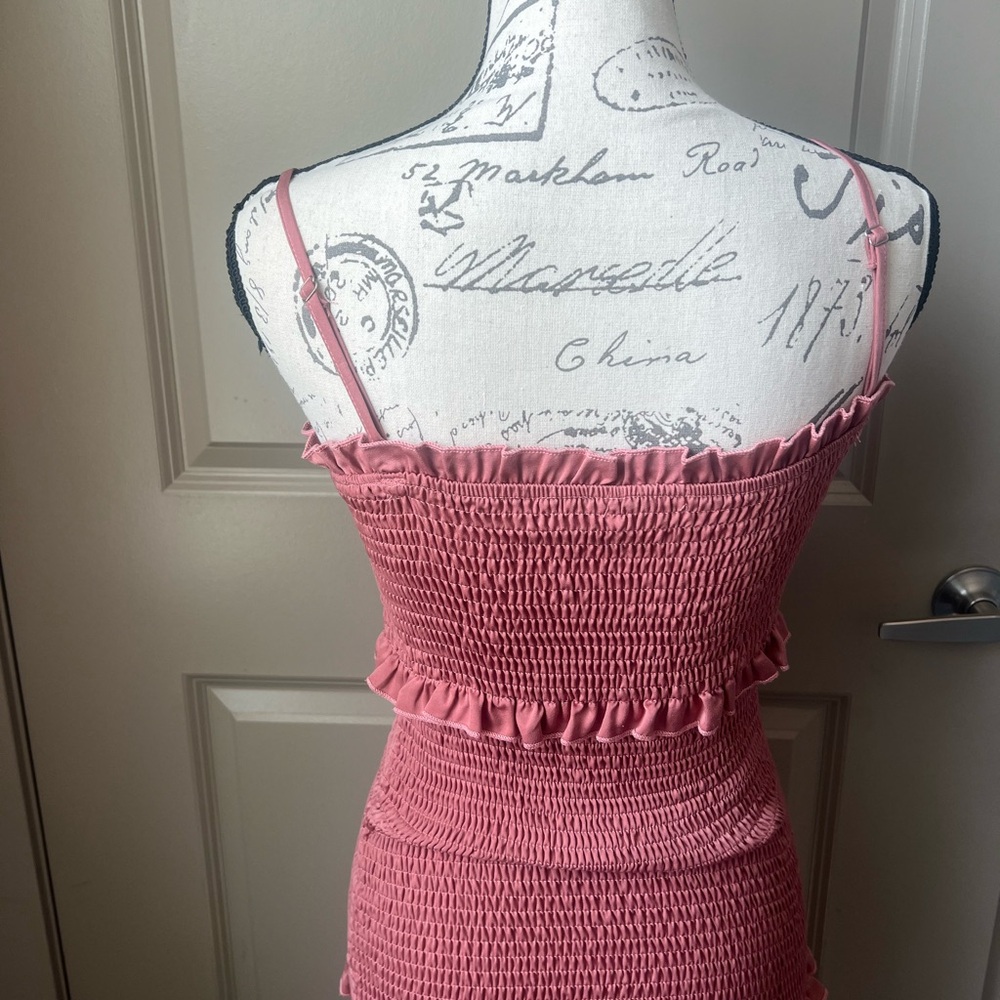 Mable Daphne Smocked Ruffle Midi Dress - Picture 7 of 11